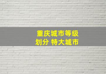 重庆城市等级划分 特大城市